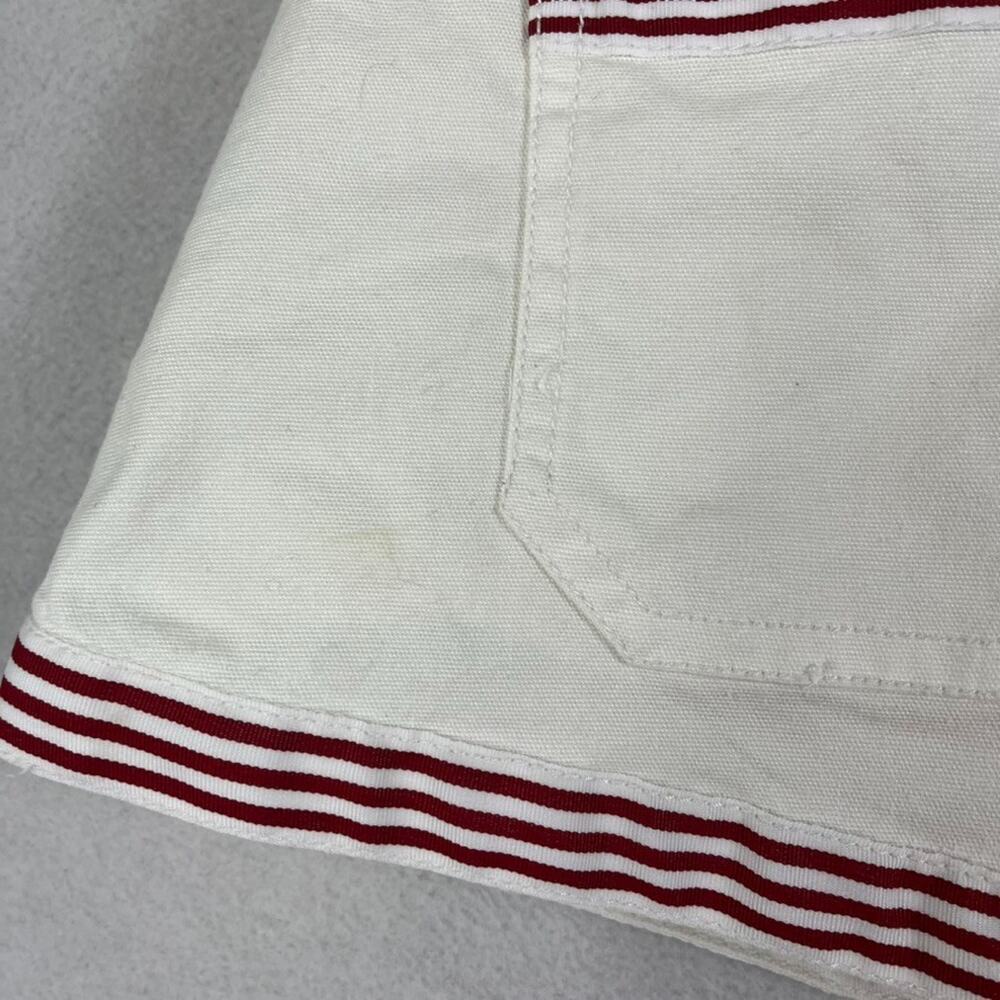 Pilcro Marseille Skort Size 26 White Contrasting Red Stripes Along Hem - Picture 6 of 13